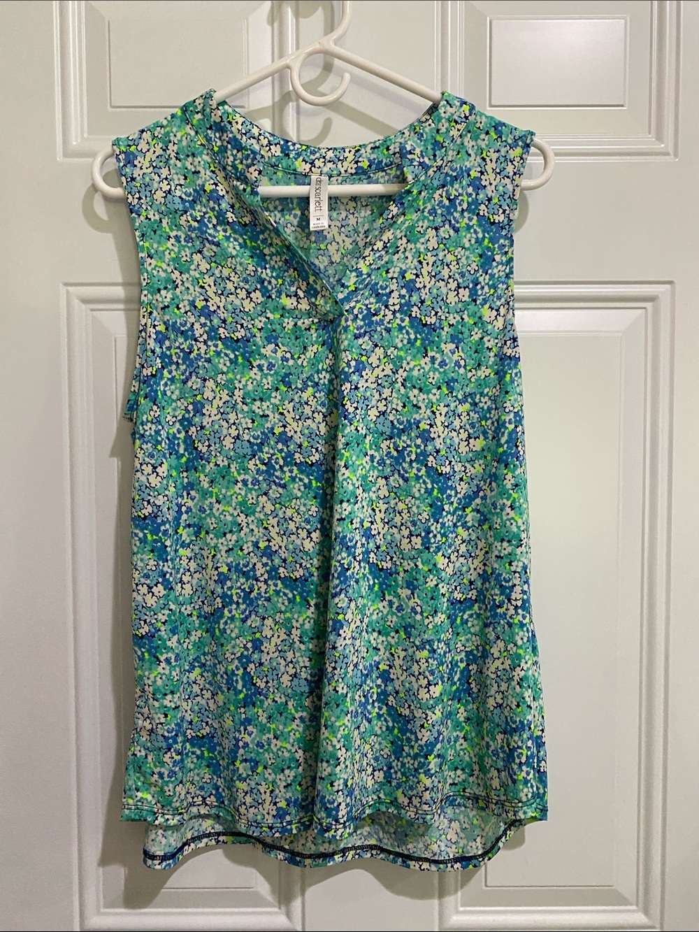 Dear Scarlett Floral V-Neck Camisole in Blue and Green